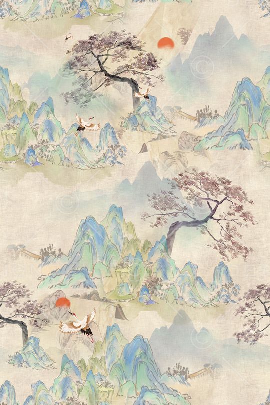 中国风印花华亿平台图片