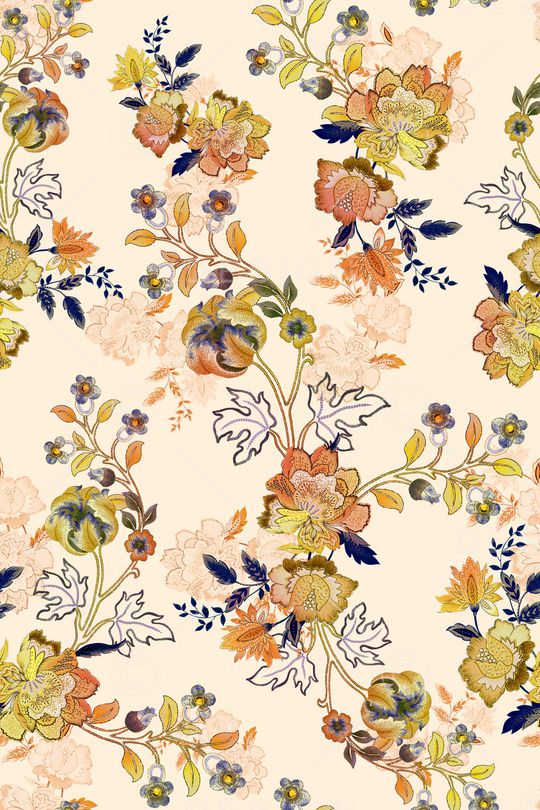 民族花卉印花华亿平台图片