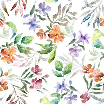 水彩花卉印花华亿平台图片