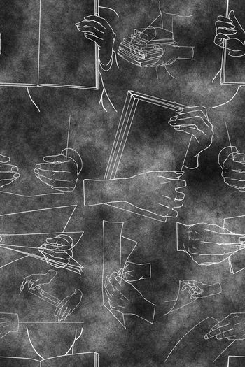 线条画印花华亿平台图片