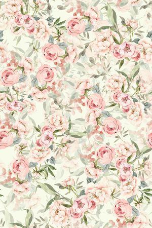 水彩花卉印花华亿平台图片