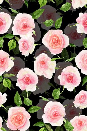 黑底花卉印花华亿平台图片