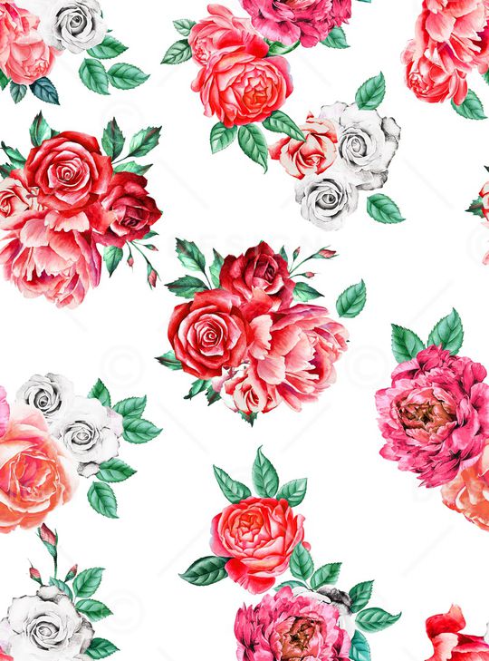 水彩花卉印花华亿平台图片