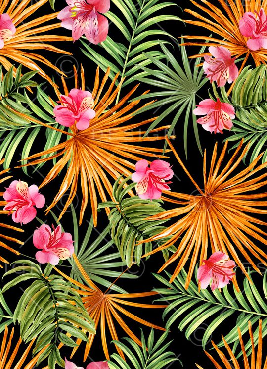 棕榈叶印花华亿平台图片