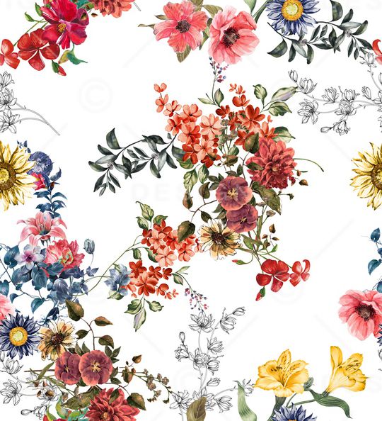 花卉印花华亿平台图片