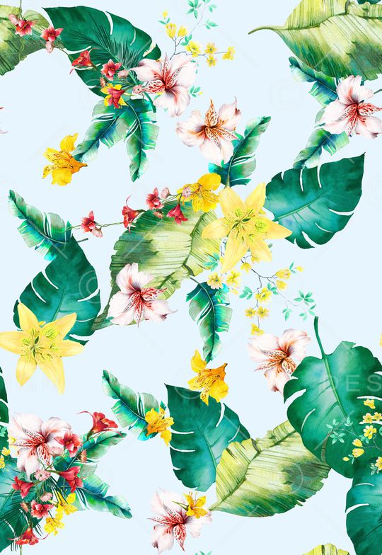 水彩花卉印花华亿平台图片