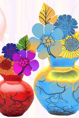 抽象花卉印花华亿平台图片