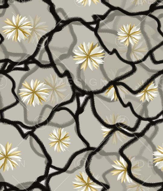 抽象花卉印花华亿平台图片