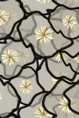 抽象花卉印花华亿平台图片