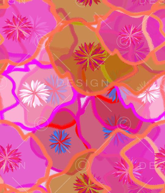 抽象花卉印花华亿平台图片