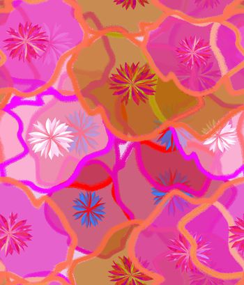 抽象花卉印花华亿平台图片