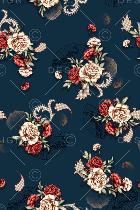 花卉印花华亿平台图片