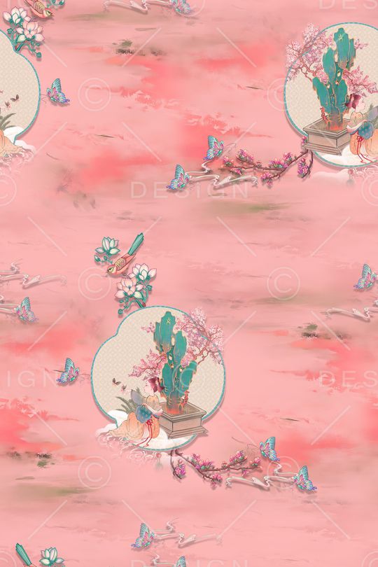 中国风印花华亿平台图片