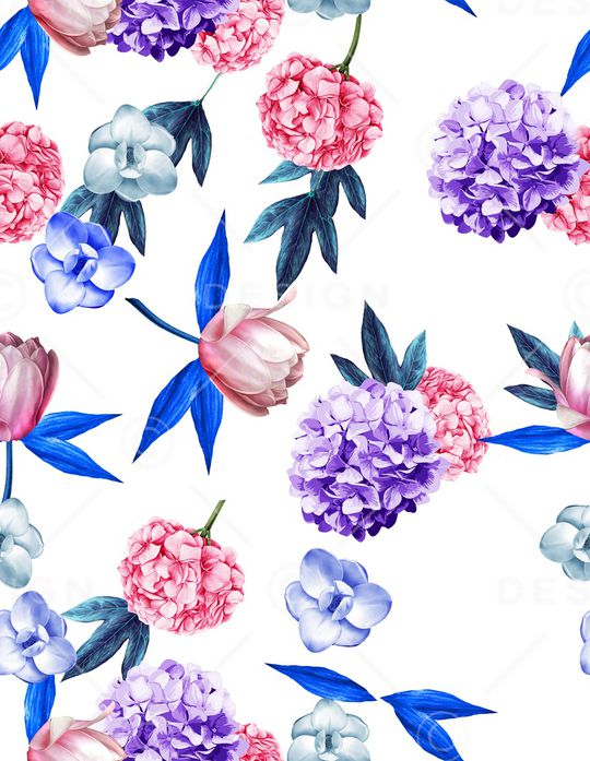 绣球花印花华亿平台图片