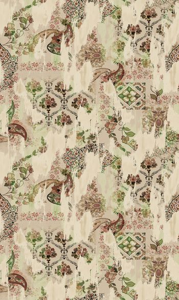 民族花卉印花华亿平台图片