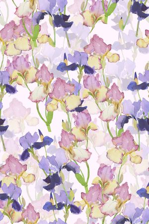 水彩花卉印花华亿平台图片