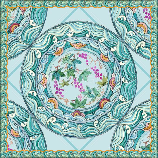 中国风印花华亿平台图片