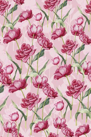 水彩花卉印花华亿平台图片