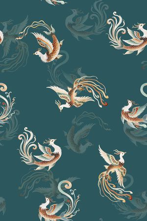 中国风印花华亿平台图片