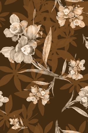 水彩花卉印花华亿平台图片