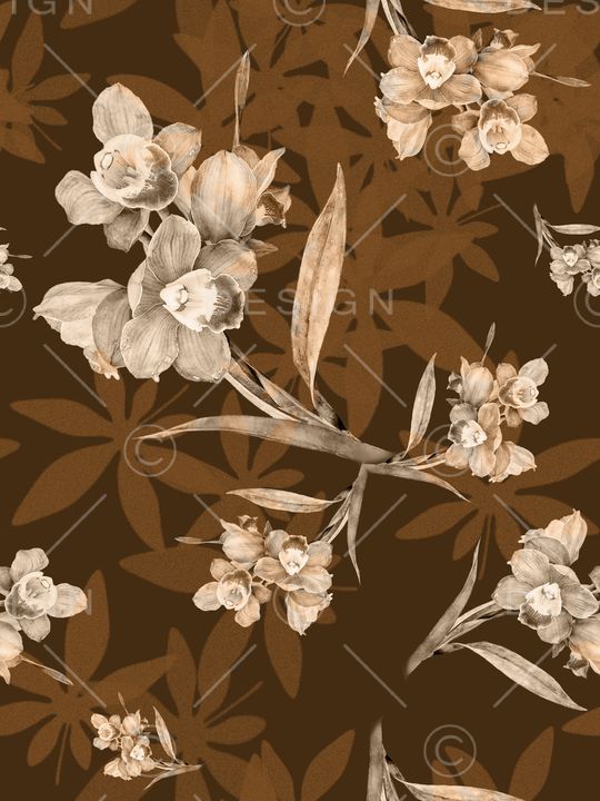 水彩花卉印花华亿平台图片