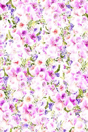 水彩花卉印花华亿平台图片