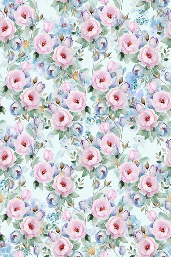 水彩花卉印花华亿平台图片