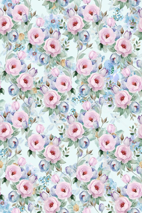 水彩花卉印花华亿平台图片