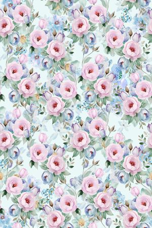 水彩花卉印花华亿平台图片