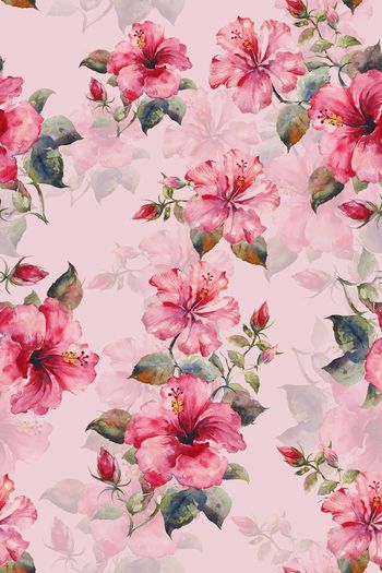 水彩花卉印花华亿平台图片