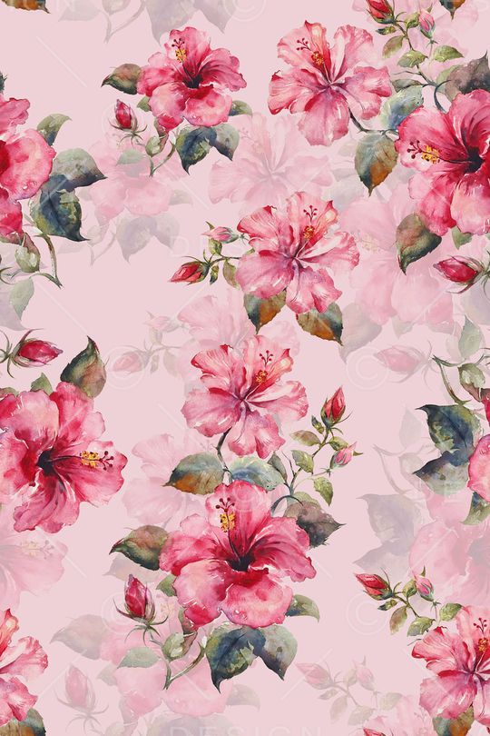 水彩花卉印花华亿平台图片