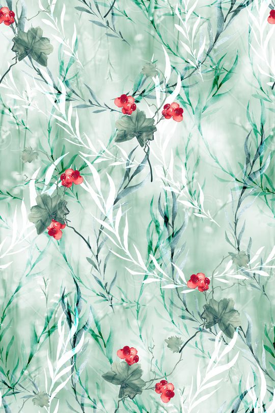 水彩花卉印花华亿平台图片