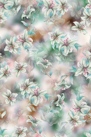 水彩花卉印花华亿平台图片