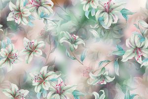 水彩花卉印花华亿平台图片