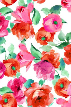 水彩花卉印花华亿平台图片