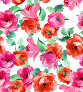 水彩花卉印花华亿平台图片