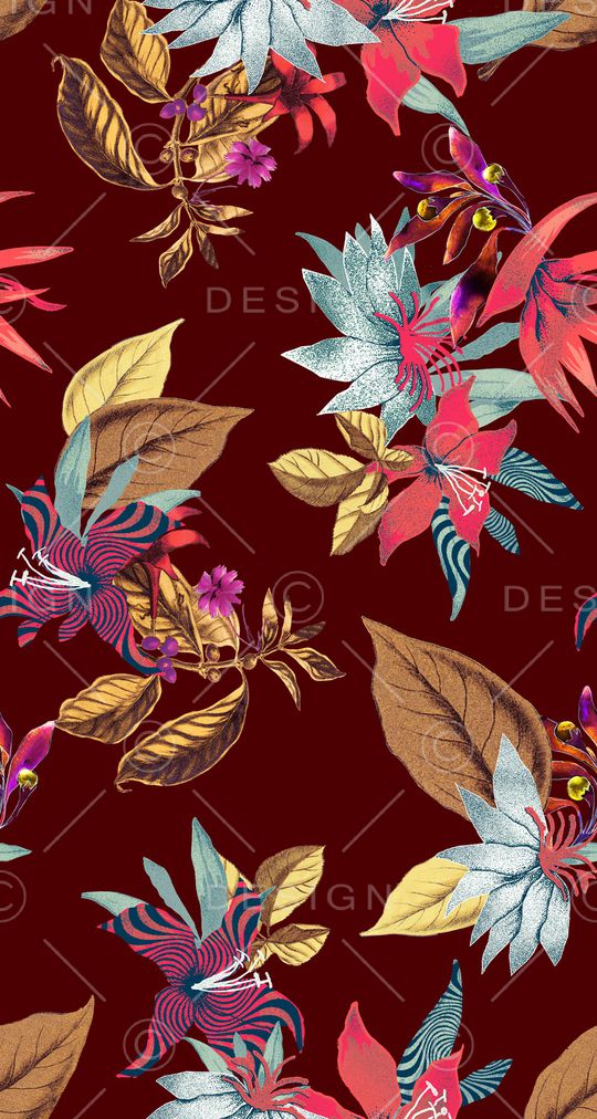 花卉印花华亿平台图片