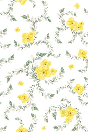 1629909-白底黄色虞美人四方连续