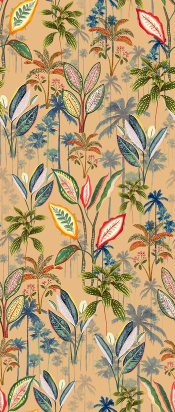 异域植物印花华亿平台图片