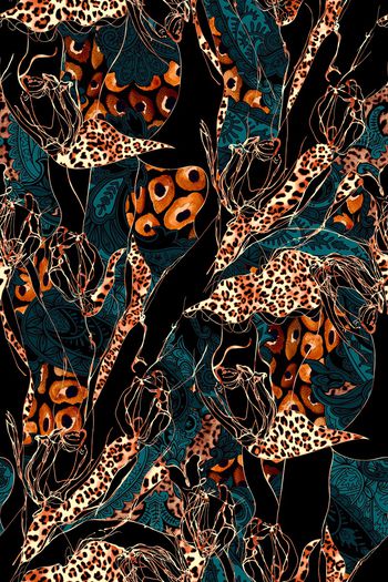 豹纹印花华亿平台图片