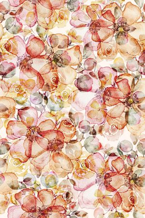 水彩花卉印花华亿平台图片