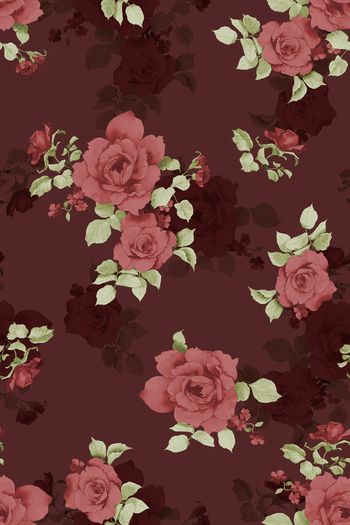 水彩花卉印花华亿平台图片