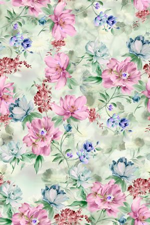 花卉印花华亿平台图片