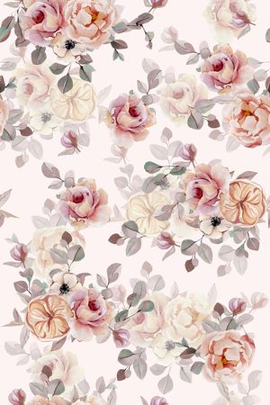 水彩花卉印花华亿平台图片