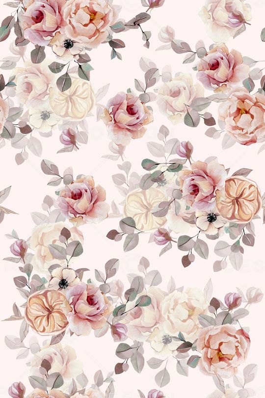 水彩花卉印花华亿平台图片