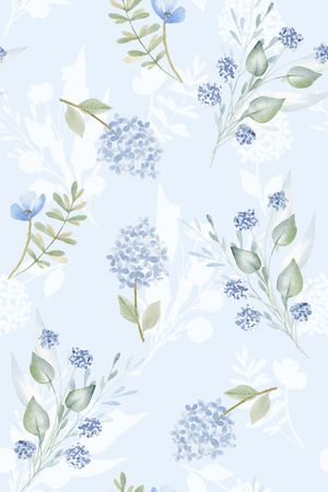 水彩花卉印花华亿平台图片