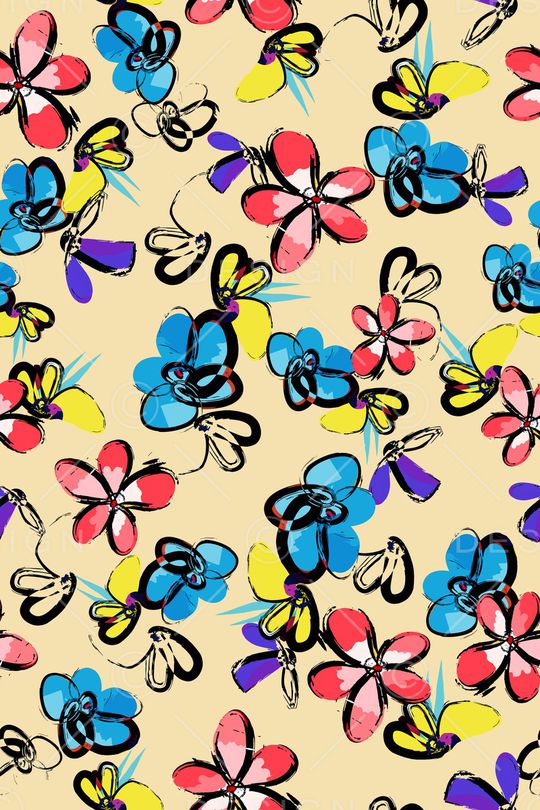 花卉印花华亿平台图片