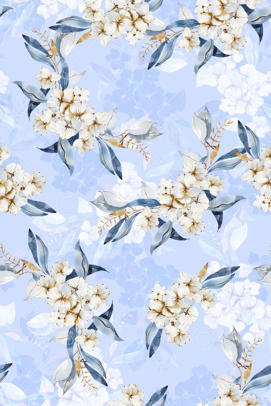 水彩花卉印花华亿平台图片