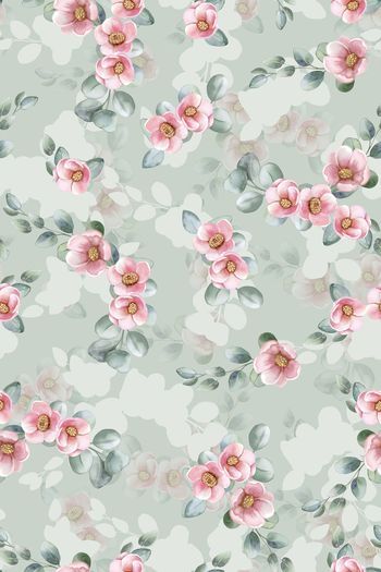 水彩花卉印花华亿平台图片