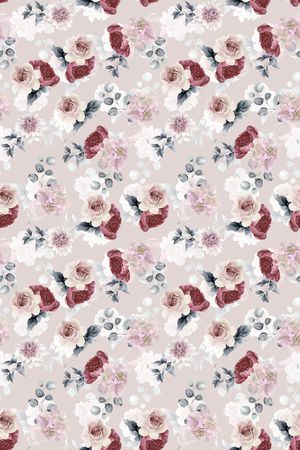 水彩花卉印花华亿平台图片